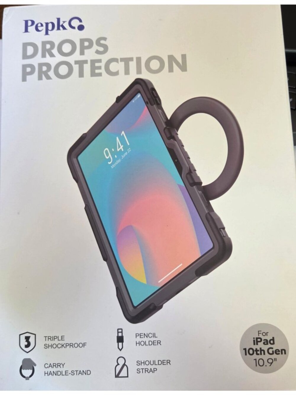 Drop Protective Case with Handle & Stand For iPad 10th Gen 10.9 Pink